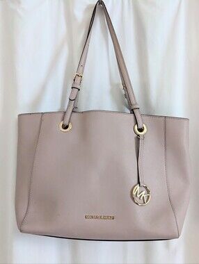 Michael Kors Medium Walsh Saffiano Leather Tote Bag in Light Pink Beige *Flaws